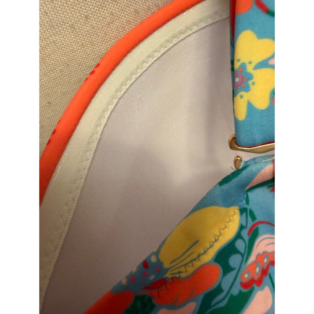 Boden Rhodes Cup Sized One Piece Swimsuit Tigers Paradise Blue Floral Sz US 36D - Picture 5 of 8